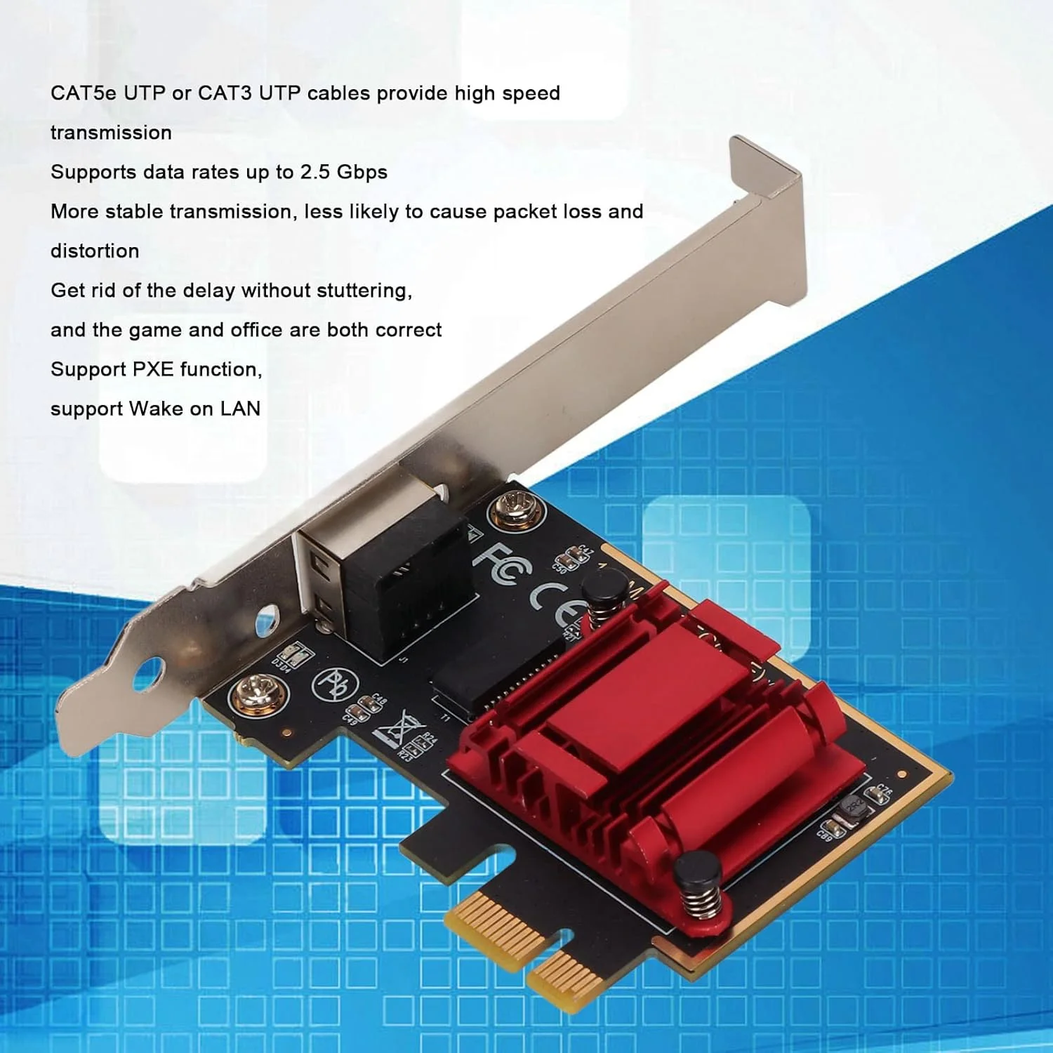 آداپتور اینترنت PCIe، پورت RJ45 با سرعت انتقال سریع 2.5 گیگابیت بر ثانیه 2500/1000/100 مگابیت بر ثانیه، کارت اترنت گیگابیتی PCI Express برای سیستم عامل Win Linux OS X Server