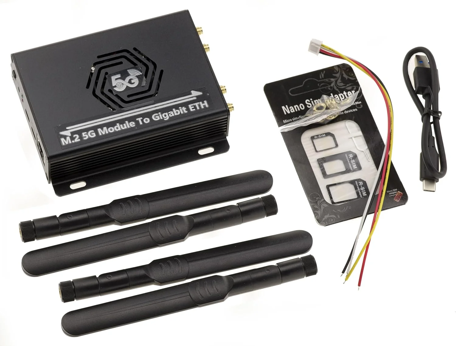 آداپتور M2 B Key به اترنت 2.5G برای ماژول WWAN LTE با پشتیبانی از سیم کارت سازگار با چیپست 3G 4G 5G Realtek RTL8125