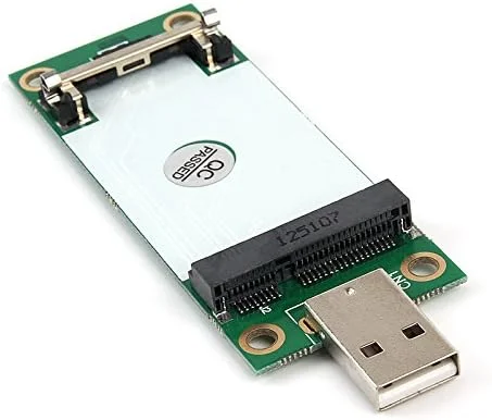آداپتور Mini PCIe WWAN Card به USB با اسلات سیم کارت، مبدل تستر ماژول Mini PCI Express WWAN/LTE/4G، پشتیبانی از کارت شبکه بی سیم گسترده 30mm 50mm