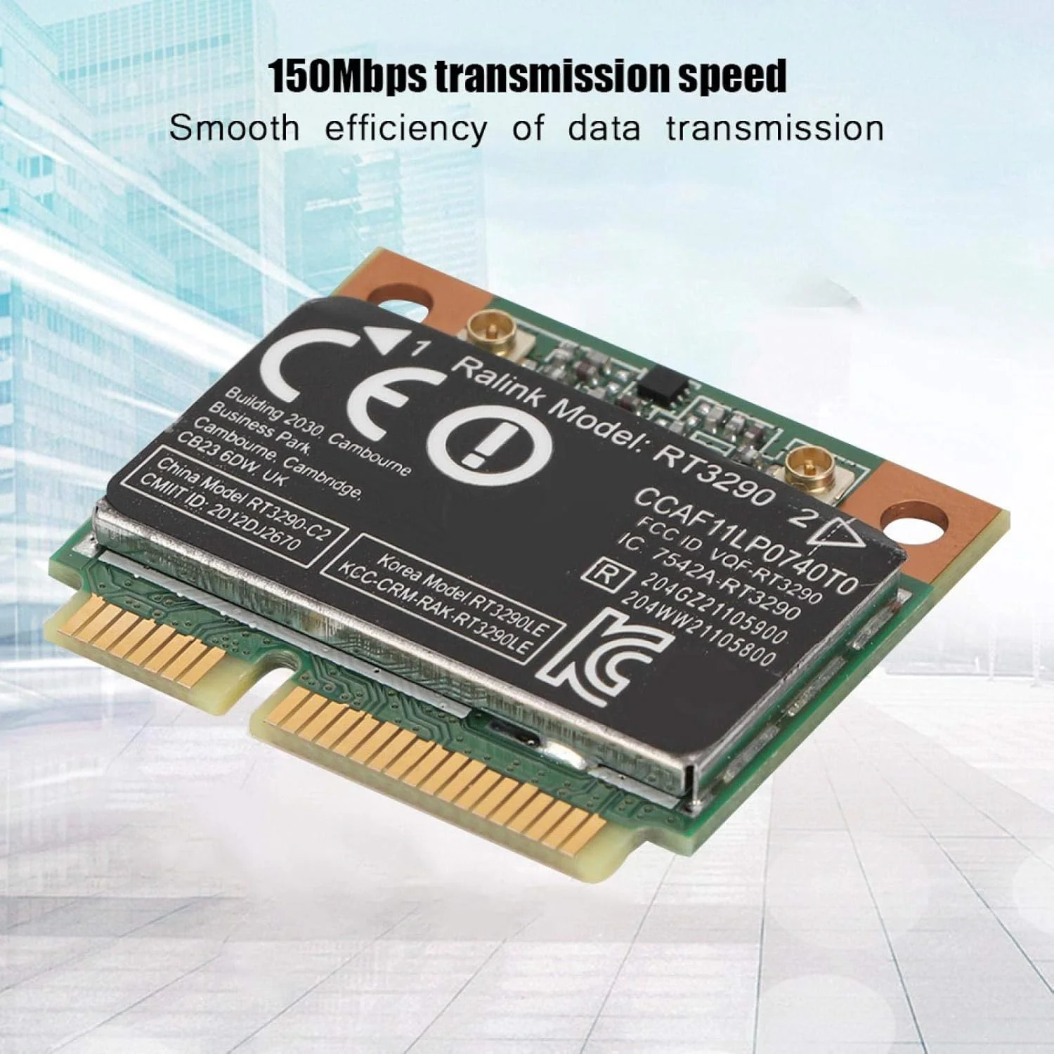 کارت شبکه PCI-E، کارت وای فای مینی PCI-E مدل RT3290 2.4G 150Mbps 802.11N با بلوتوث 3.0، کارت شبکه بی سیم برای کامپیوتر با پورت مینی PCI-E