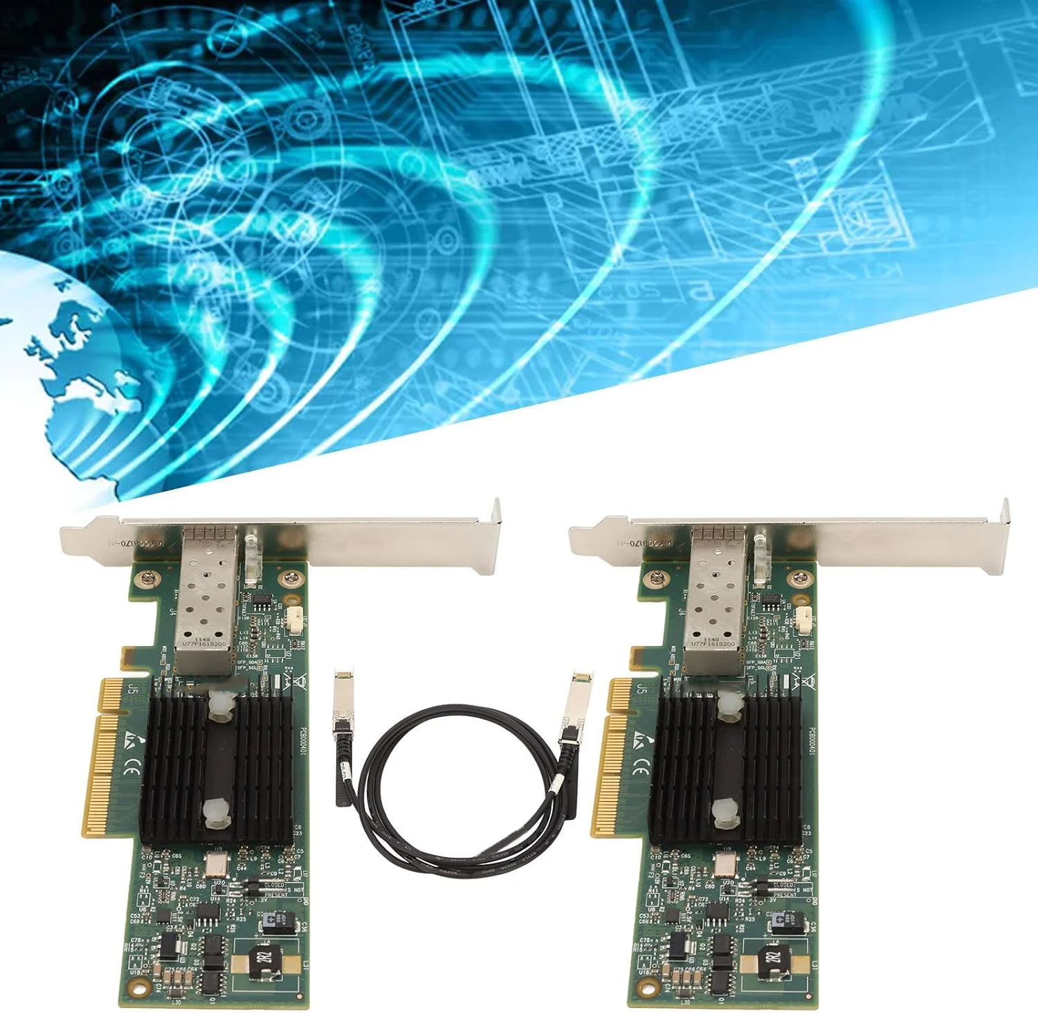 کارت شبکه PCI E NIC، کابل تبدیل 3.28ft SFP+ کارت شبکه PCIE برای سرور و کامپیوتر