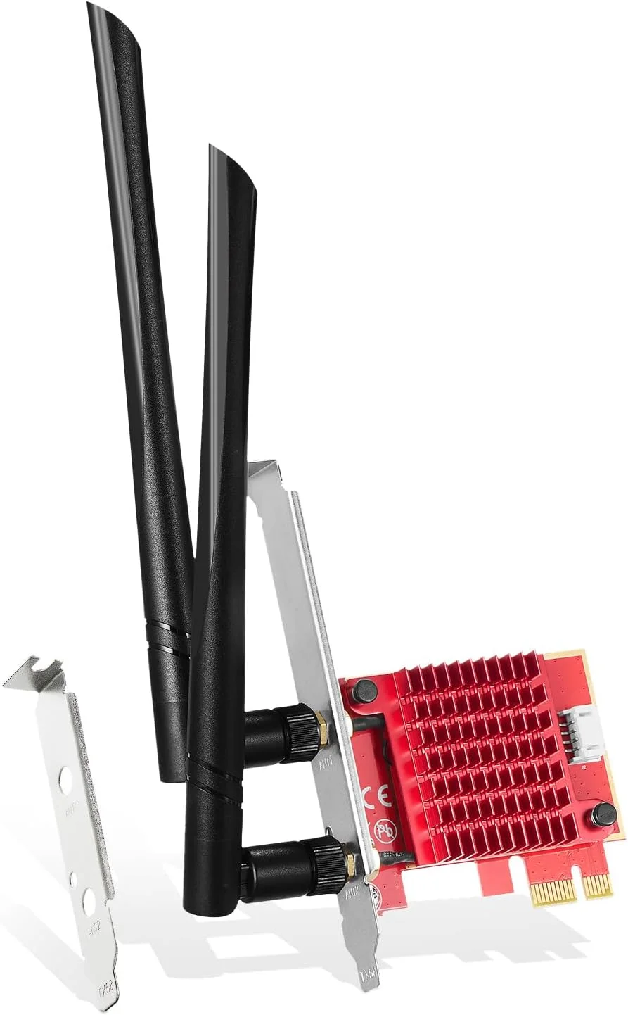 کارت شبکه وای‌فای 7 BE200 PCIe، آداپتور شبکه وای‌فای، تراشه Intel BE200NGW بلوتوث 5.4، سرعت 8774 مگابیت بر ثانیه، سه بانده 2.4 گیگاهرتز/5 گیگاهرتز/6 گیگاهرتز OFDMA و MU-MIMO، برای ویندوز 10/11