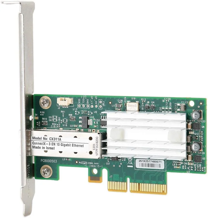 کارت شبکه 10 گیگابیتی PCI-EX4 با عملکرد خوب، کارت شبکه تک پورت MCX311A، فیبر نوری LC برای سرورها