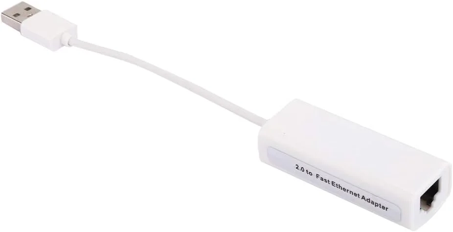 آداپتور اترنت RTL8152B با سرعت 95 مگابیت بر ثانیه، اتصال آسان، مناسب برای تبلت و کامپیوتر، بدنه ABS سفید
