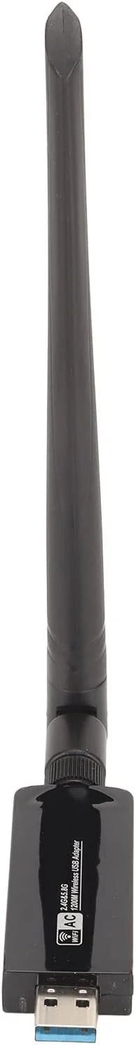 کارت شبکه بی‌سیم دو بانده RTL8812AU مدل W50L 5DB با سرعت 1200M وای فای USB 3.0، مناسب برای کامپیوترهای رومیزی