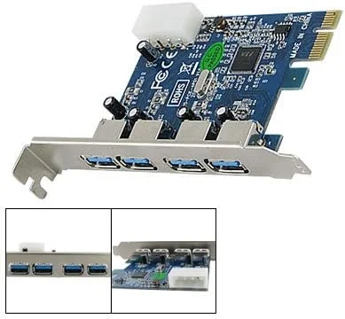 آداپتور کارت PCI اکسپرس Ruilogod کامپیوتر با 4 پورت USB 3.0