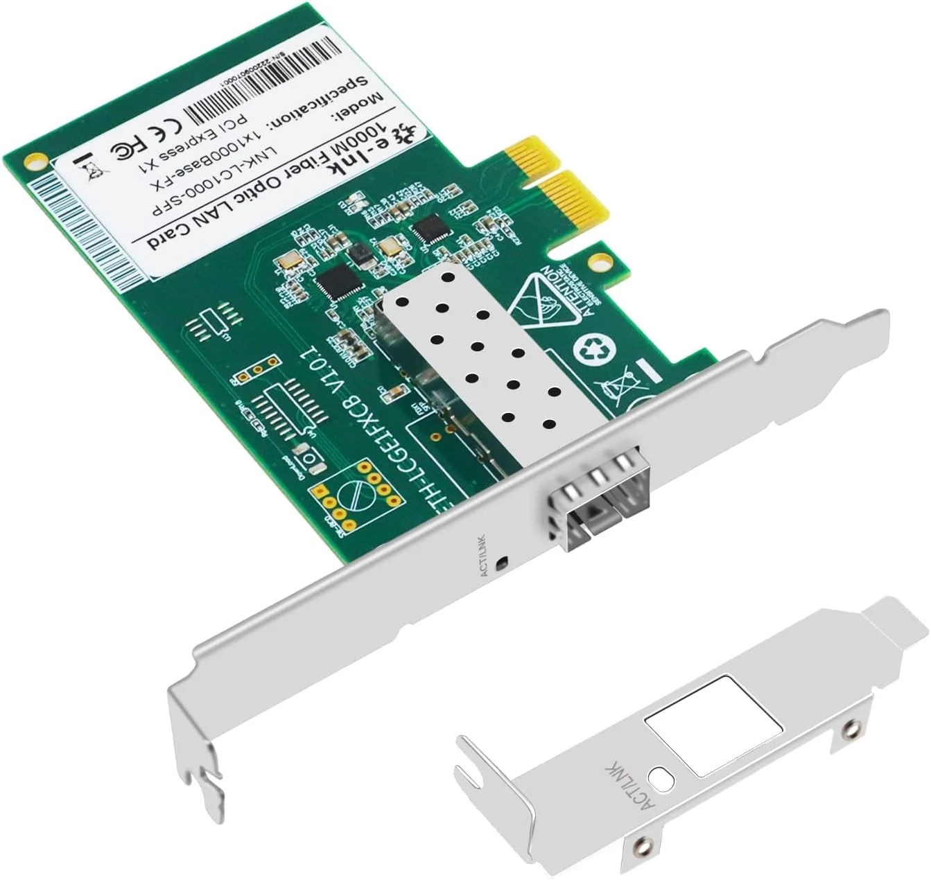 کارت شبکه گیگابیتی اترنت PCI Express مدل Steloproad با سرعت 10/100/1000Mbps SFP LAN، آداپتور تبدیل 1.25G PCI Express LAN، پشتیبانی از Windows Server/Windows، Linux