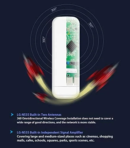 اکسس پوینت بیسیم بیرونی با قدرت بالا، پوشش وایفای تا 200 متر، مناسب برای مکانهای متوسط تا بزرگ اکسس پوینت بیسیم بیرونی با قدرت بالا، پوشش وایفای تا 200 متر، مناسب برای مکانهای متوسط تا بزرگ