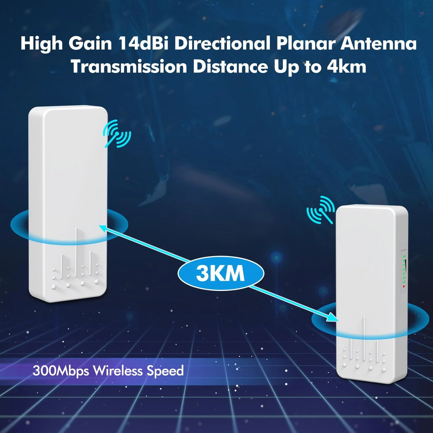 پل بیسیم فضای باز NICGIGA 5.8G با برد 3 کیلومتر، انتقال وایفای نقطه به نقطه، روتر اترنت بیسیم، دارای 2 پورت LAN RJ45 100Mbps، شامل 2 بسته CPE، جفتسازی کارخانهای بدون نیاز به تنظیمات، نصب آسان. پل بیسیم فضای باز NICGIGA 5.8G با برد 3 کیلومتر، انتقال وایفای نقطه به نقطه، روتر اترنت بیسیم، دارای 2 پورت LAN RJ45 100Mbps، شامل 2 بسته CPE، جفتسازی کارخانهای بدون نیاز به تنظیمات، نصب آسان.