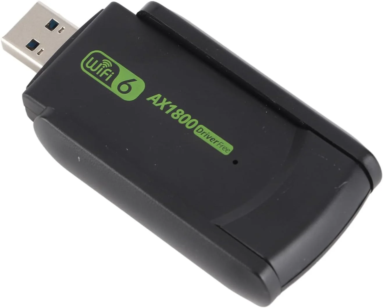 آداپتور وای فای 6 USB با سرعت بالا 1800 مگابیت بر ثانیه، پشتیبانی از دو باند، استفاده آسان برای ویندوز 7، 10، 11، جنس ABS مشکی