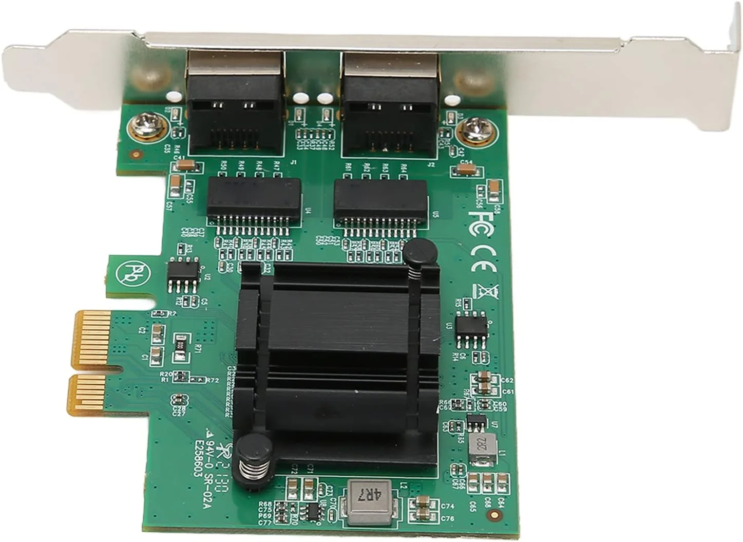 کارت شبکه دو پورت VELATEMOR، آداپتور کارت NIC گیگابیتی PCIE LAN 82751EB کارت سیمی حرفه ای