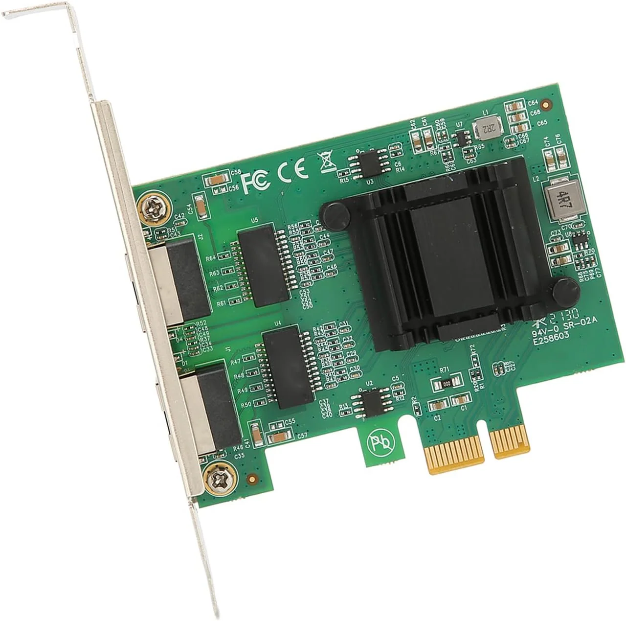 کارت شبکه دو پورت VELATEMOR، آداپتور کارت NIC گیگابیتی PCIE LAN 82751EB کارت سیمی حرفه ای