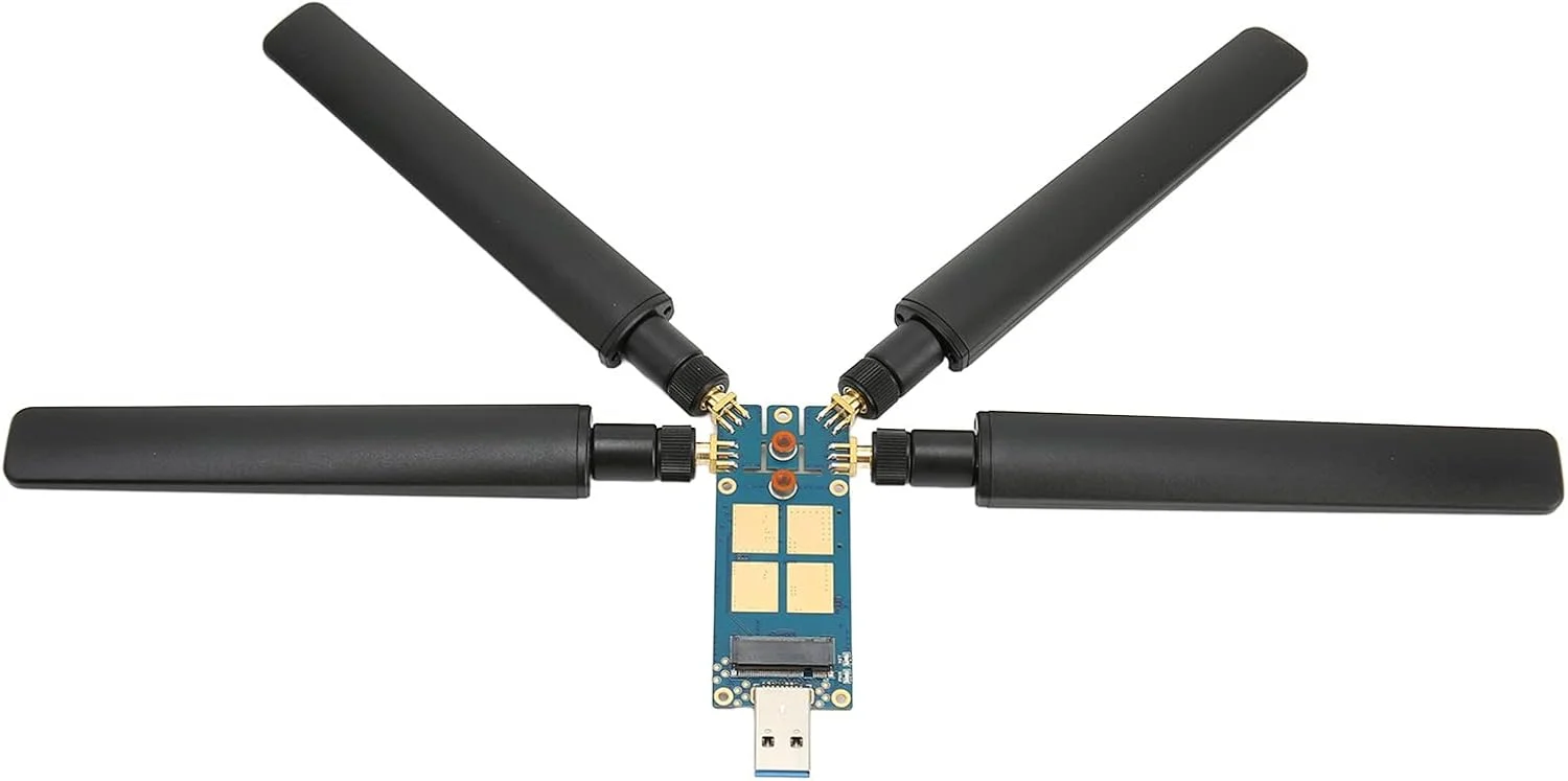 دانگل کارت توسعه 5G Vikye، USB3.1 به M.2 Key B با 4 آنتن کارت WiFi دانگل 5G برای ماژول 5G اینترنت لپ تاپ