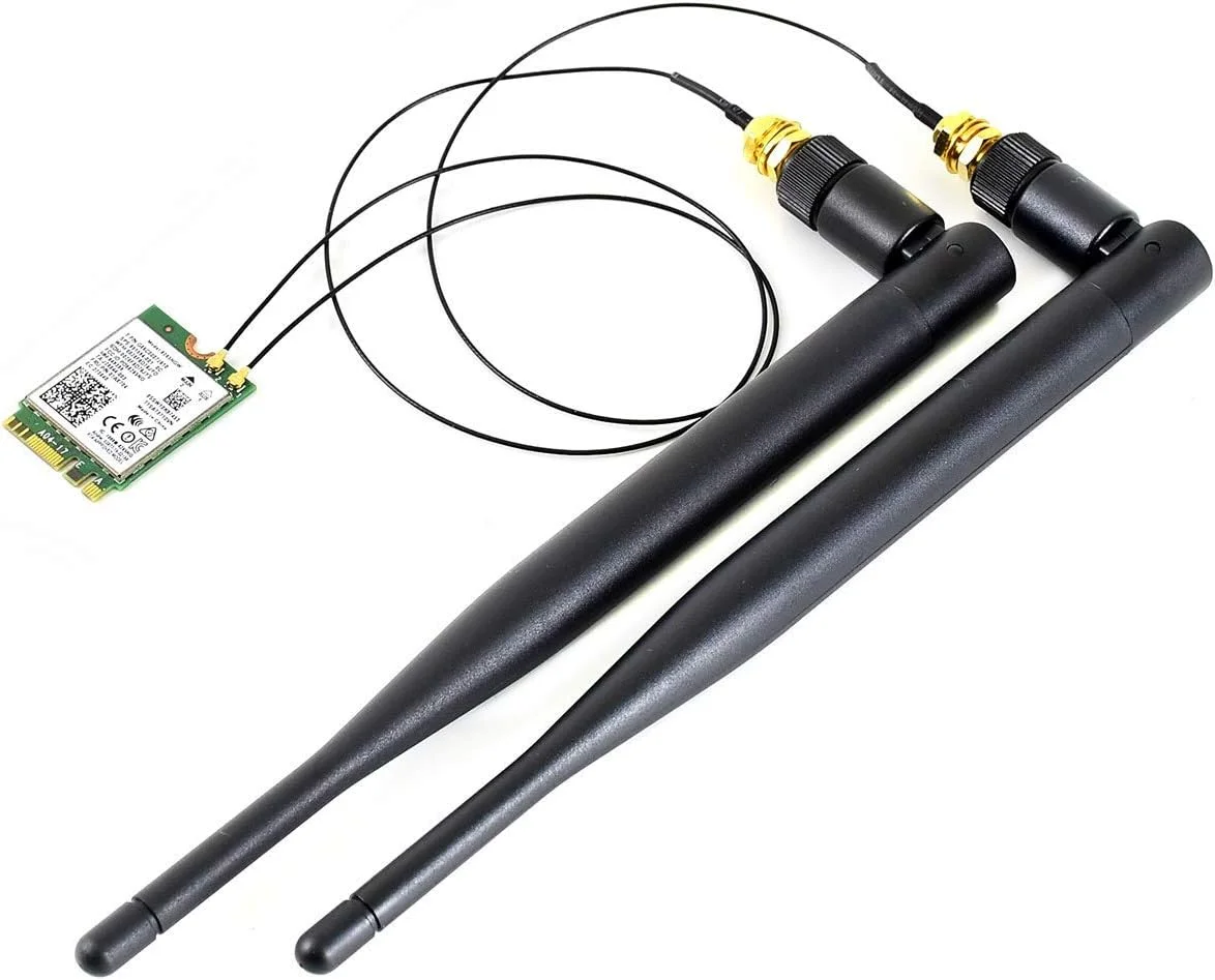 ماژول کارت شبکه بیسیم دو حالته Waveshare Wireless-AC8265 AC8265 برای کیت توسعهدهنده Jetson Nano M.2 NGFF با پشتیبانی از وایفای دو باند 2.4GHz / 5GHz با سرعت 300Mbps / 867Mbps و بلوتوث 4.2 ماژول کارت شبکه بیسیم دو حالته Waveshare Wireless-AC8265 AC8265 برای کیت توسعهدهنده Jetson Nano M.2 NGFF با پشتیبانی از وایفای دو باند 2.4GHz / 5GHz با سرعت 300Mbps / 867Mbps و بلوتوث 4.2