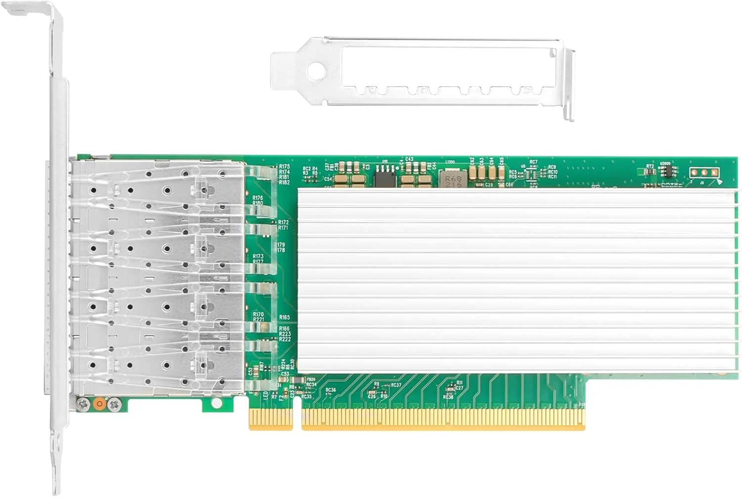 کارت شبکه 25 گیگابیتی Vogzone با تراشه Intel E810 CAM1، دارای چهار پورت SFP28، آداپتور شبکه اترنت PCI Express با پشتیبانی از RDMA و UEFI، قابل مقایسه با Intel E810-XXVDA4