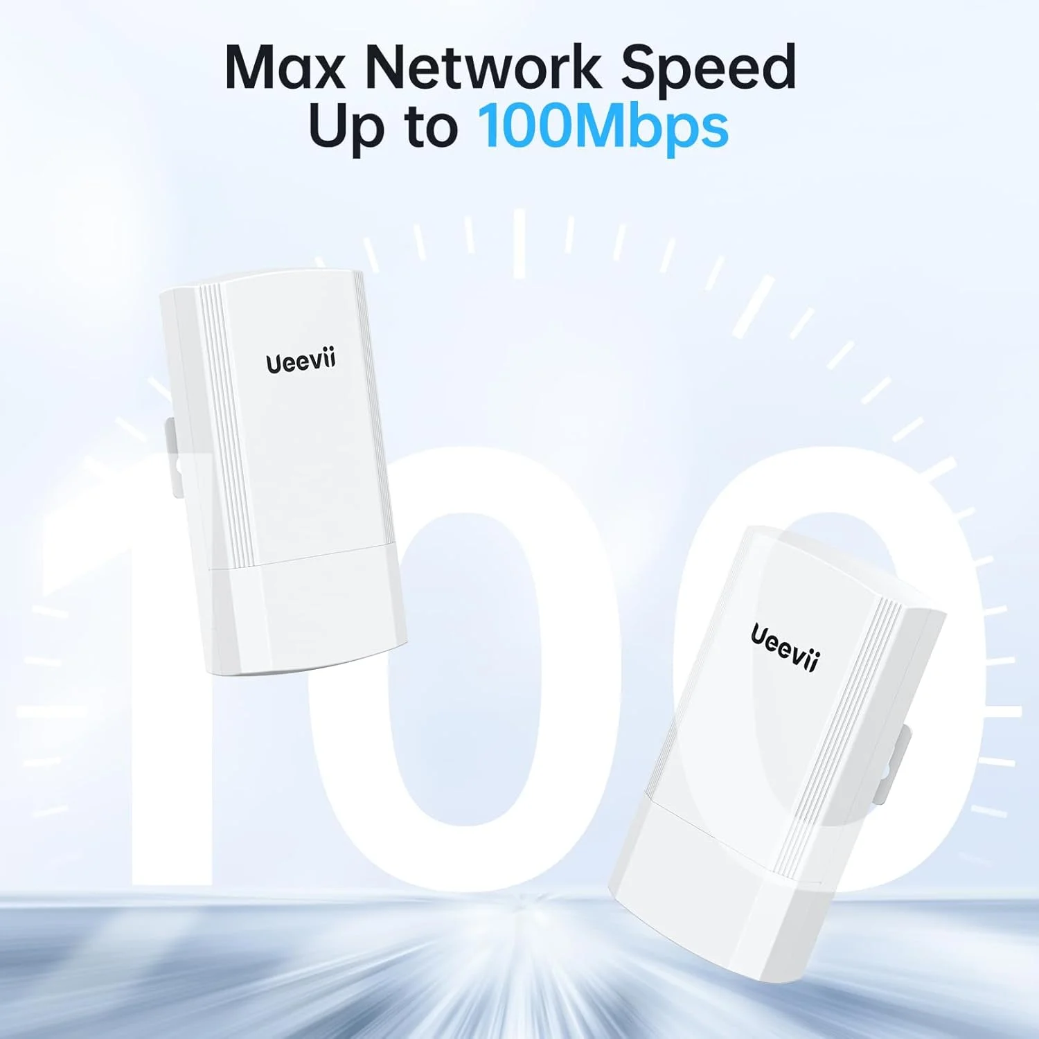 پل بی‌سیم با پایه، نقطه به نقطه 5.8G با برد بلند 2.1 کیلومتر، CPE وای‌فای بیرونی، اترنت 100M، پهنای باند 900M، آنتن 12dBi، ضد آب IP65، انژکتور PoE 24V همراه، ایده‌آل برای انبار یا کارگاه