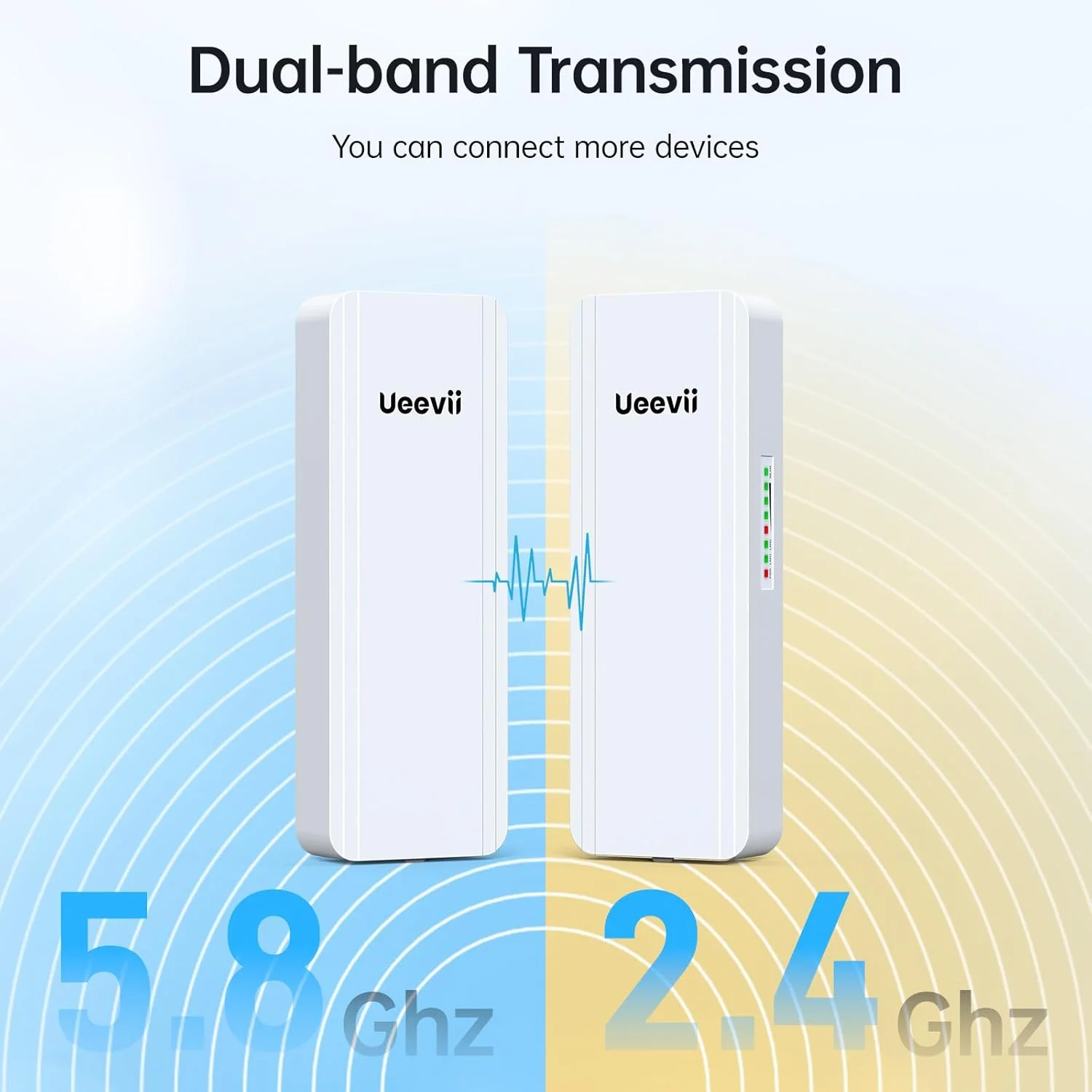 پل بیسیم دو بانده 2.4G و 5G، پل وایفای نقطه به نقطه CPE بیرونی IP65 با 2 پورت RJ45 1000Mbps، آنتن 16dBi با بهره بالا، برد بلند 5 کیلومتر، منبع تغذیه 24 ولت PoE، برای انبار، مغازه، گاراژ پل بیسیم دو بانده 2.4G و 5G، پل وایفای نقطه به نقطه CPE بیرونی IP65 با 2 پورت RJ45 1000Mbps، آنتن 16dBi با بهره بالا، برد بلند 5 کیلومتر، منبع تغذیه 24 ولت PoE، برای انبار، مغازه، گاراژ