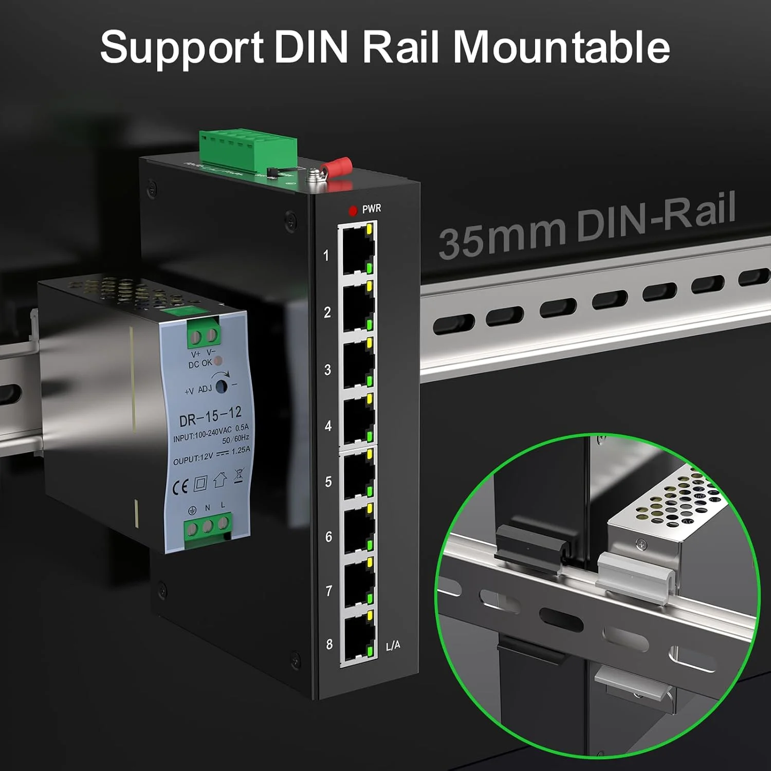 سوئیچ غیر مدیریتی صنعتی گیگابیتی 8 پورت، دستگاه شبکه کامپیوتری