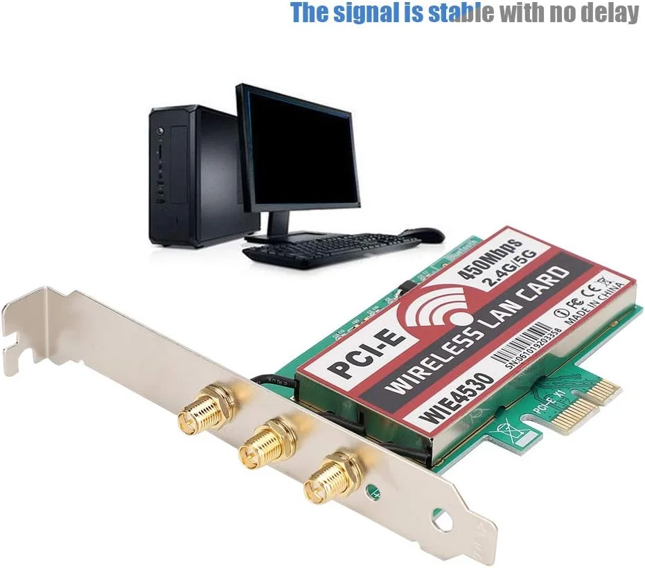 کارت شبکه دسکتاپ بی‌سیم دو بانده 2.4G/5G با سرعت 450 مگابیت بر ثانیه برای 5300 WIE4530