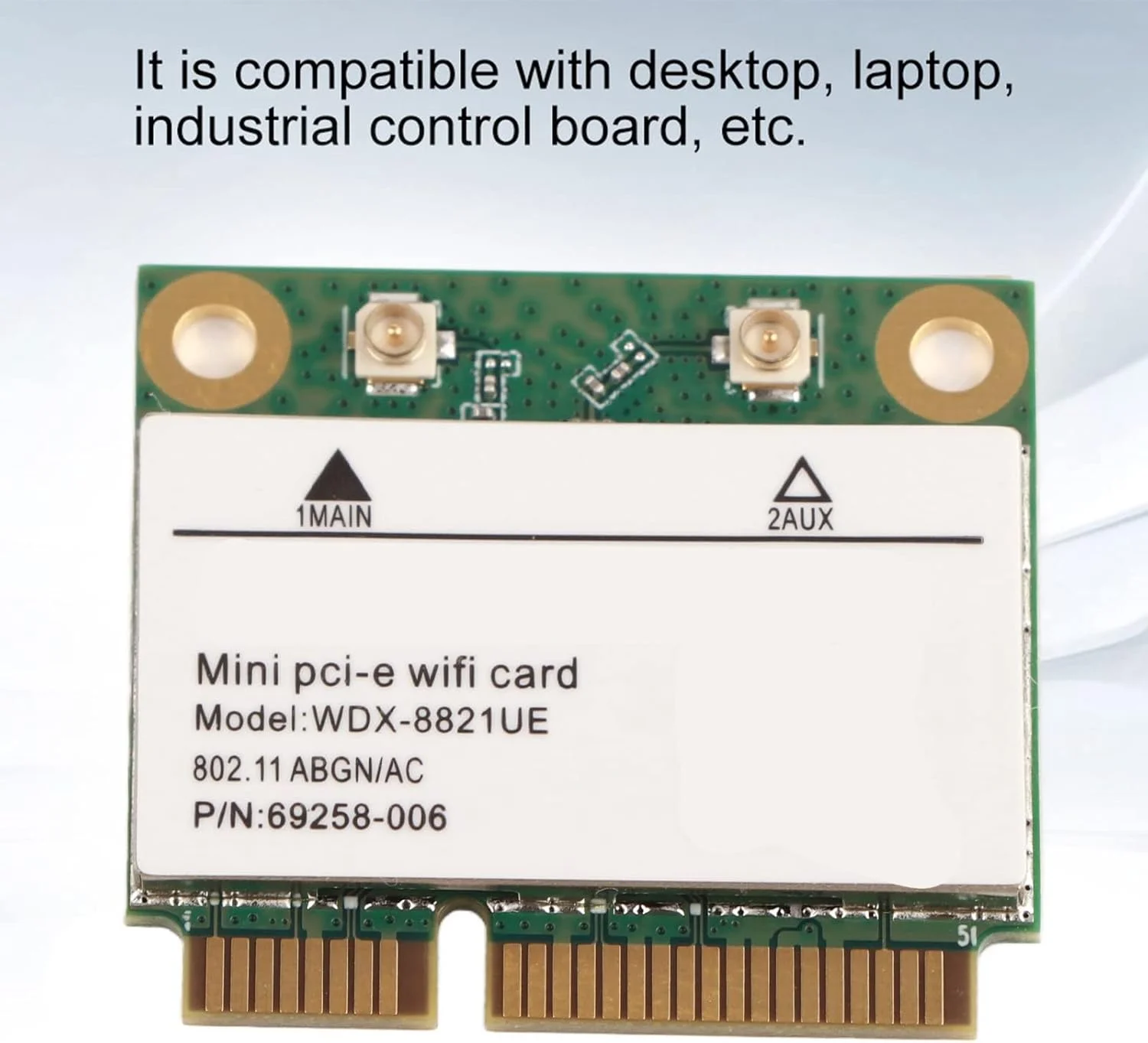 کارت شبکه وای فای دو بانده 2.4G/5Ghz با سرعت 433Mbps مینی PCI-E