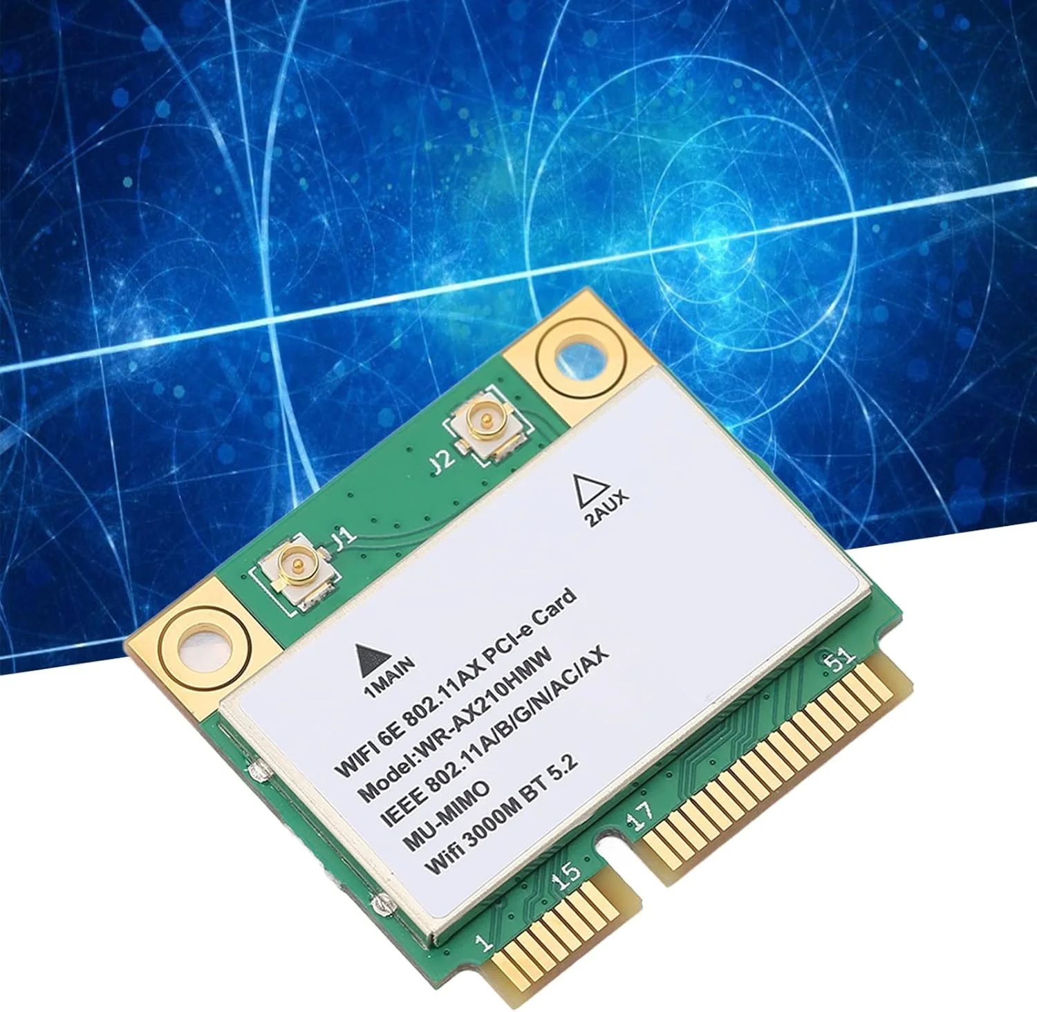 کارت شبکه وایرلس Mini PCI-E WiFi، کارت شبکه گیگابیتی سه باندی 5G 6E با فرکانس 6GHz، کارت وای فای PCB با پورت Mini PCIE برای لپ تاپ