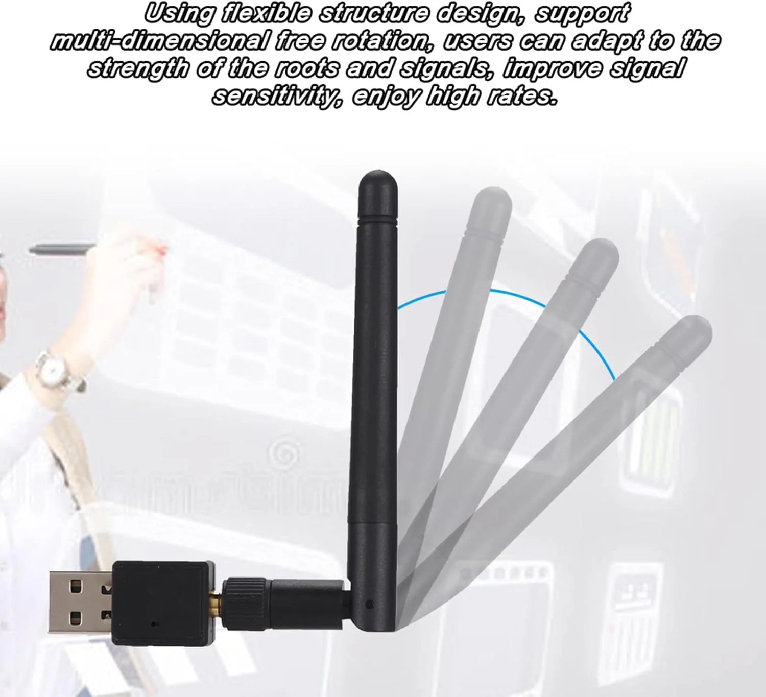 کارت شبکه وایرلس پرسرعت با آنتن، انتقال سیگنال قوی برای استفاده خانگی