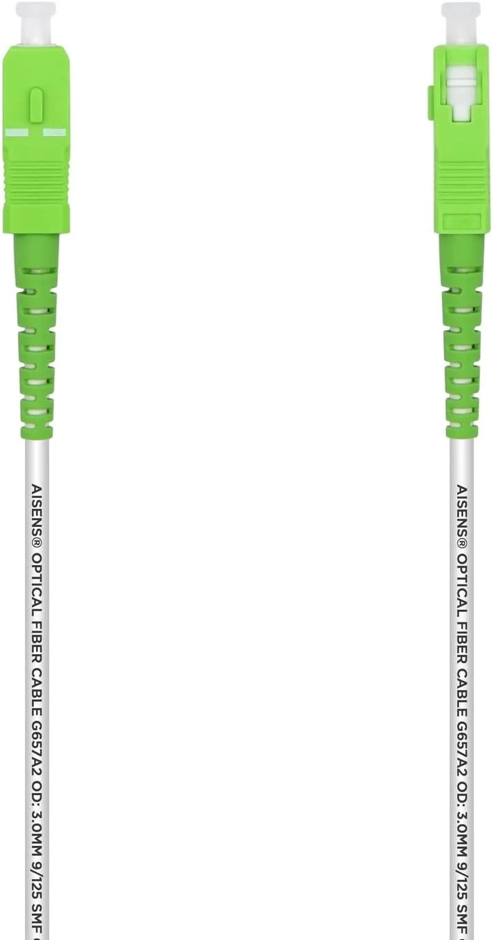 کابل فیبر نوری AISENS A152-0493 G657A2 3.0 9/125 SMF سیمپلکس Dca LSZH، SC/APC-SC/APC، 1.0 متر، سفید