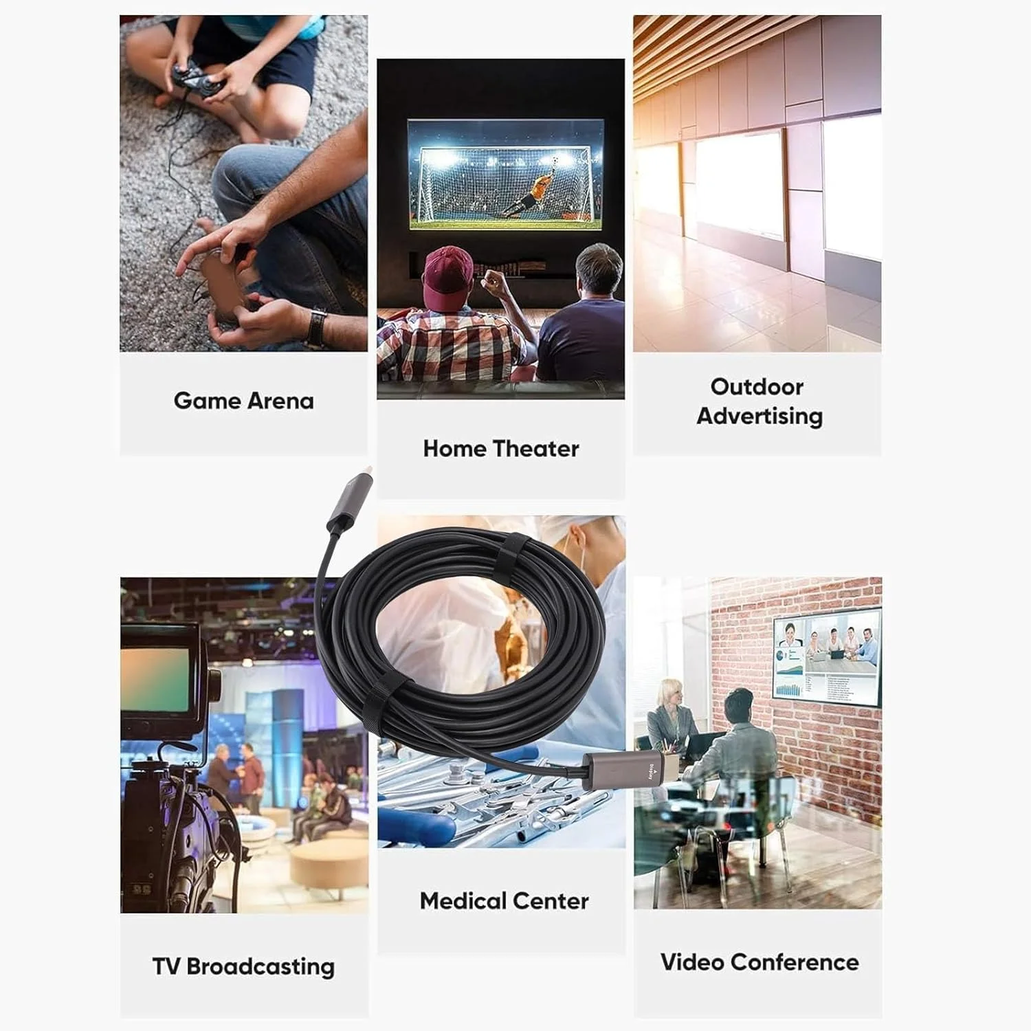 کابل فیبر نوری Annadue با سرعت 48 گیگابیت بر ثانیه، طول 10 متر، 8K 60Hz و 4K 240Hz، با EARC HDCP 2.2 و 3D برای کامپیوتر، لپ تاپ، تلویزیون و پروژکتور