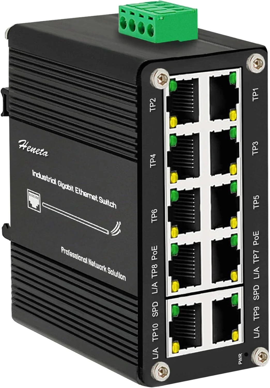 سوئیچ صنعتی گیگابیتی اترنت PoE+ هشت پورت 10/100/1000T 802.3at PoE 240W دو پورت 10/100/1000T اترنت فشرده