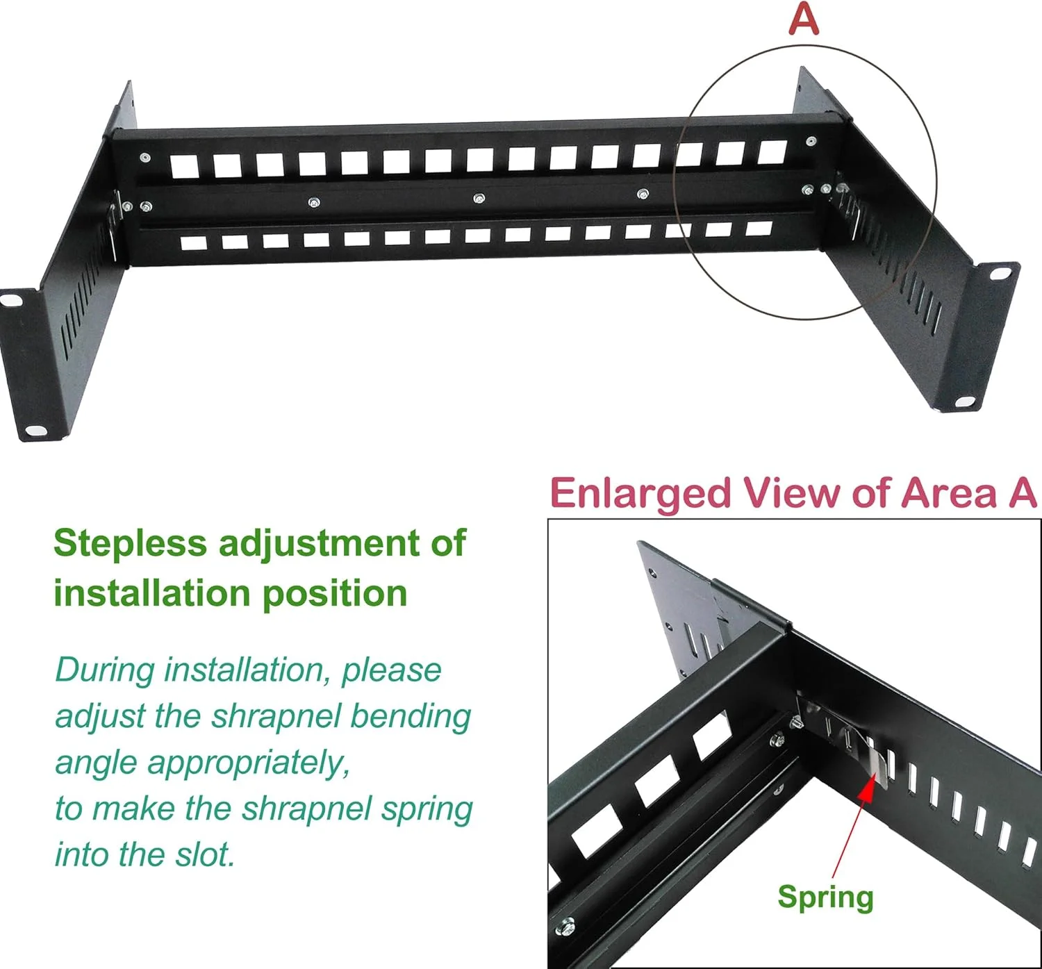 براکت ریل DIN قابل تنظیم ۱۹ اینچی برای نصب رک مبدل های رسانه، سوئیچ اترنت، سوئیچ PoE صنعتی با آلیاژ آلومینیوم سبک و استحکام بالا