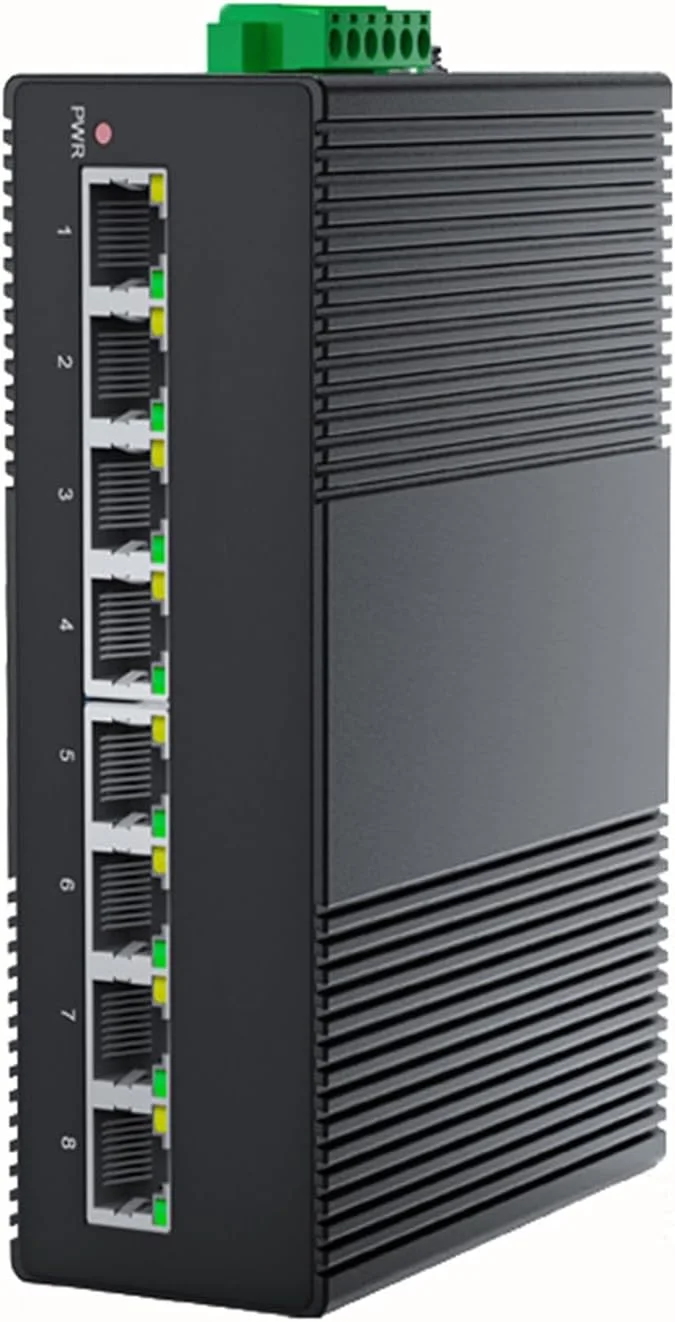سوئیچ صنعتی 8 پورت گیگابیتی، سوئیچ POE ریلی DIN، سوئیچ صنعتی غیر مدیریتی، حفاظت IP40، B