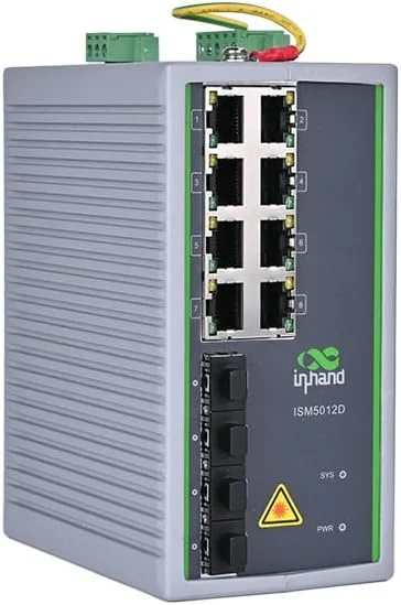 سوئیچ های اترنت مدیریت شده صنعتی ISM5012D با 4 پورت SFP 100/1000Base و 8 پورت RJ45 تطبیقی 10/100/1000 Base-T(X)
