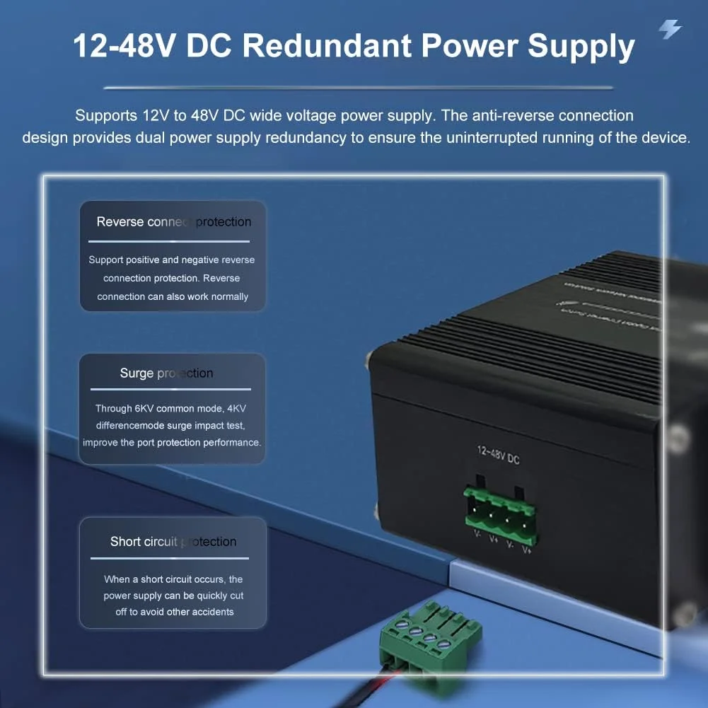 سوئیچ صنعتی کوچک 10 پورت گیگابیتی سخت شده 10 پورت RJ45 10/100/1000Mbps سوئیچ اترنت نصب ریلی Din سوئیچ اترنت فضای باز، سوئیچ شبکه غیر مدیریتی (-40 تا 176 درجه فارنهایت) با 12-48V DC سوئیچ صنعتی کوچک 10 پورت گیگابیتی سخت شده 10 پورت RJ45 10/100/1000Mbps سوئیچ اترنت نصب ریلی Din سوئیچ اترنت فضای باز، سوئیچ شبکه غیر مدیریتی (-40 تا 176 درجه فارنهایت) با 12-48V DC