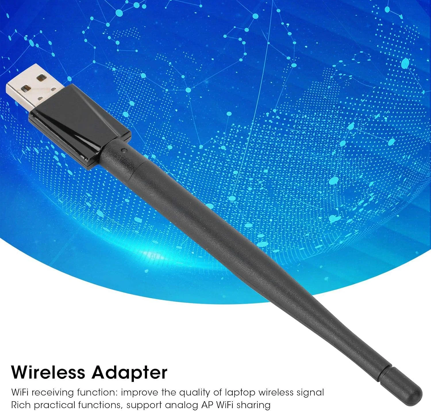 آداپتور USB WIFI مدل XUMIUZIY برای کامپیوتر، کارت وایرلس 600M، گیرنده WIFI کامپیوتر، آداپتور USB با آنتن تقویت کننده بالا برای کامپیوتر رومیزی