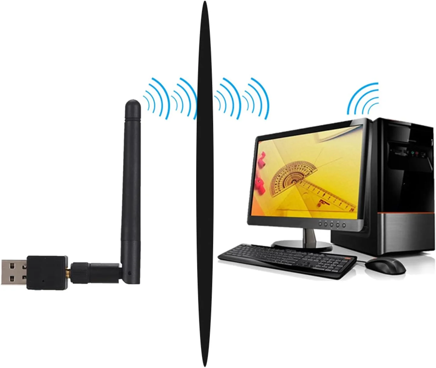 کارت شبکه بی‌سیم XUMIUZIY، آداپتور بی‌سیم USB WIFI با سرعت بالا RTL8188 150M، کارت LAN با آنتن، سیگنال پایدار و قوی