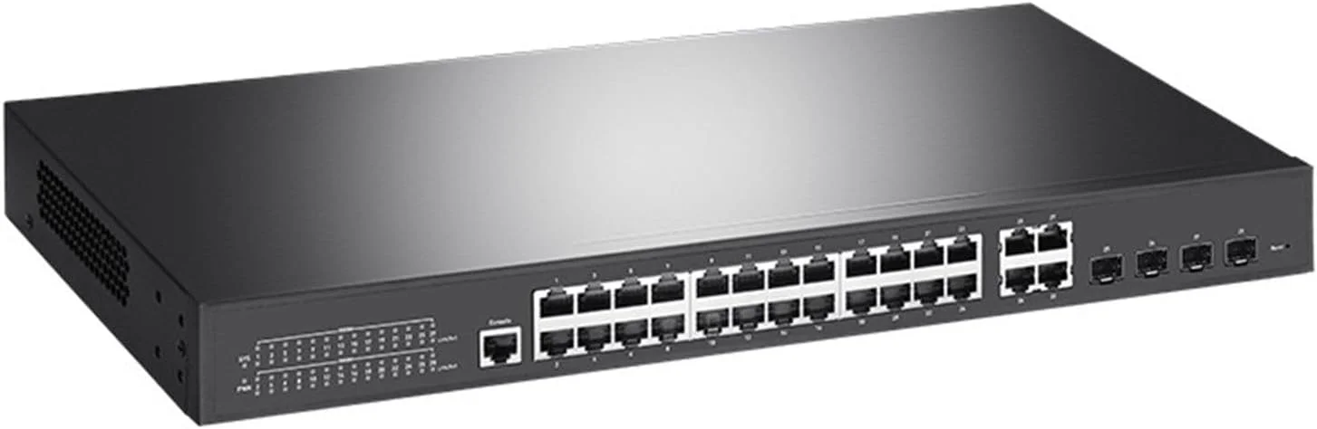 سوئیچ مدیریتی شبکه سه لایه 24 گیگابیتی Jootoo با 4 پورت نوری 10G که می تواند چندین دستگاه را متصل کند، A