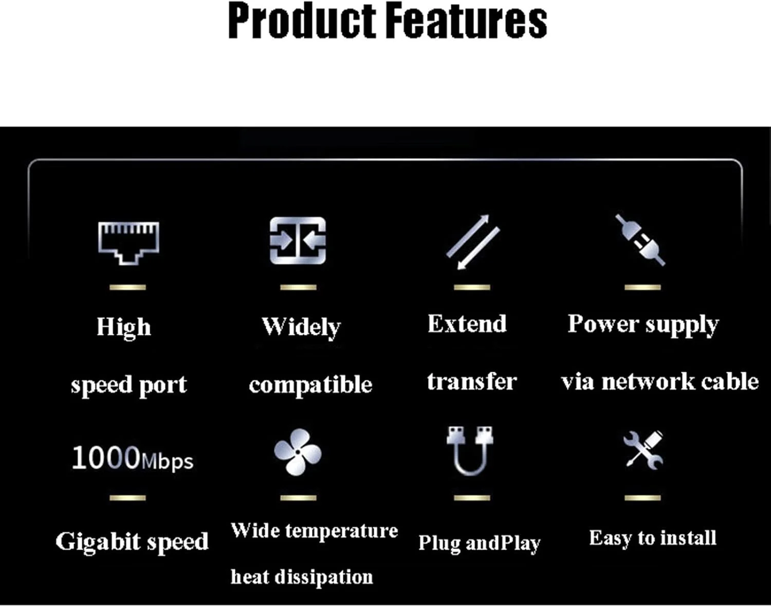 سوییچ شبکه 10 پورت گیگابیتی Jootoo، هاب اتصال و پخش کننده اینترنت، خنک کننده با دمای گسترده، A