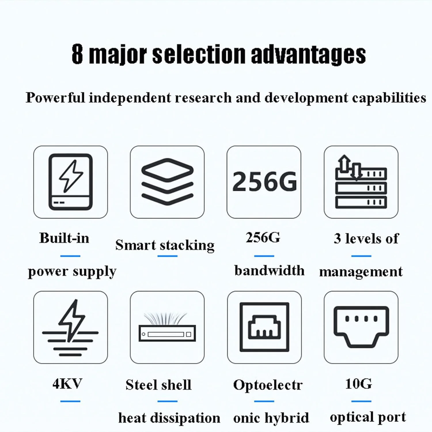 سوئیچ مدیریتی شبکه سه لایه 24 گیگابیتی Jootoo با 4 پورت نوری 10G که می تواند چندین دستگاه را متصل کند، A