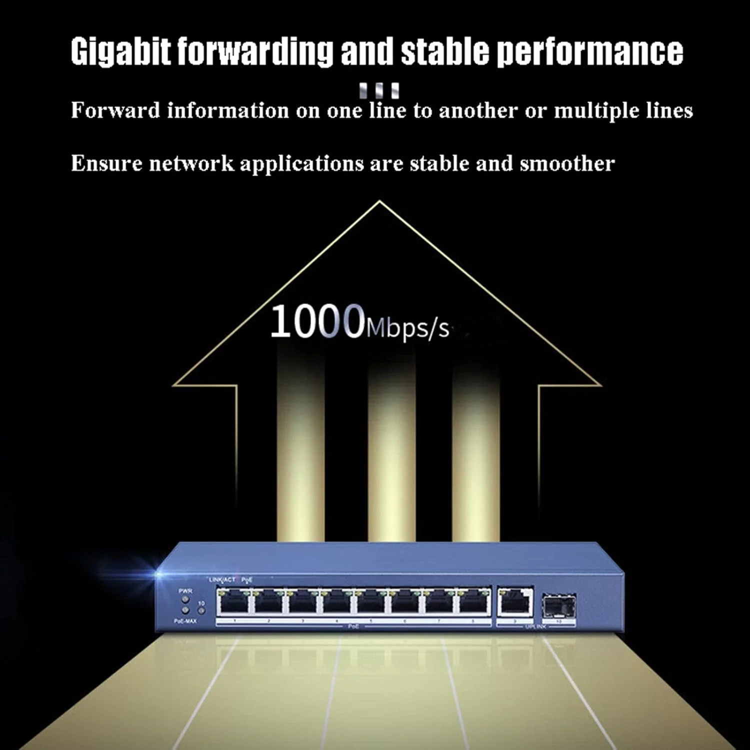 سوئیچ شبکه 10 پورت گیگابیتی Jootoo، هاب اتصال و پخش، تقسیم کننده اینترنت، خنک کننده با دمای گسترده، B