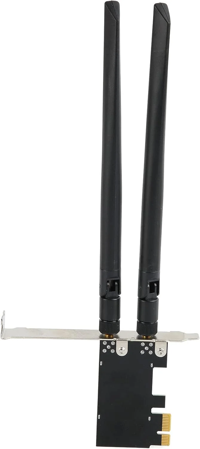کارت شبکه وای فای دو بانده 1200 مگابیتی PCIe / آداپتور 4.0 برای 7، 8، 10، آداپتور WLAN بی سیم برای کامپیوتر، با 2 آنتن