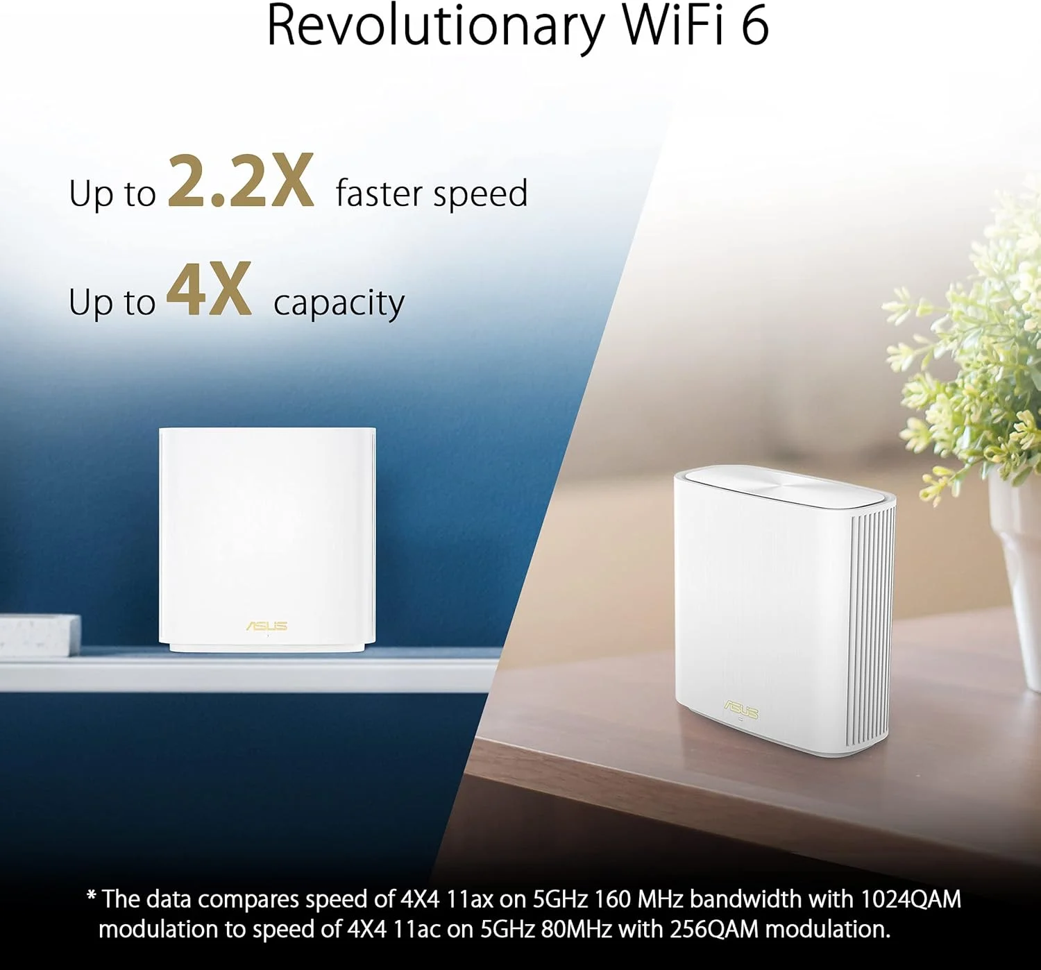 سیستم وای فای مش ASUS ZenWiFi XD6S برای پوشش کل خانه، AX5400 (دو عدد سفید) پوشش تا 500 متر مربع (4+ اتاق)، راه اندازی آسان، امنیت شبکه