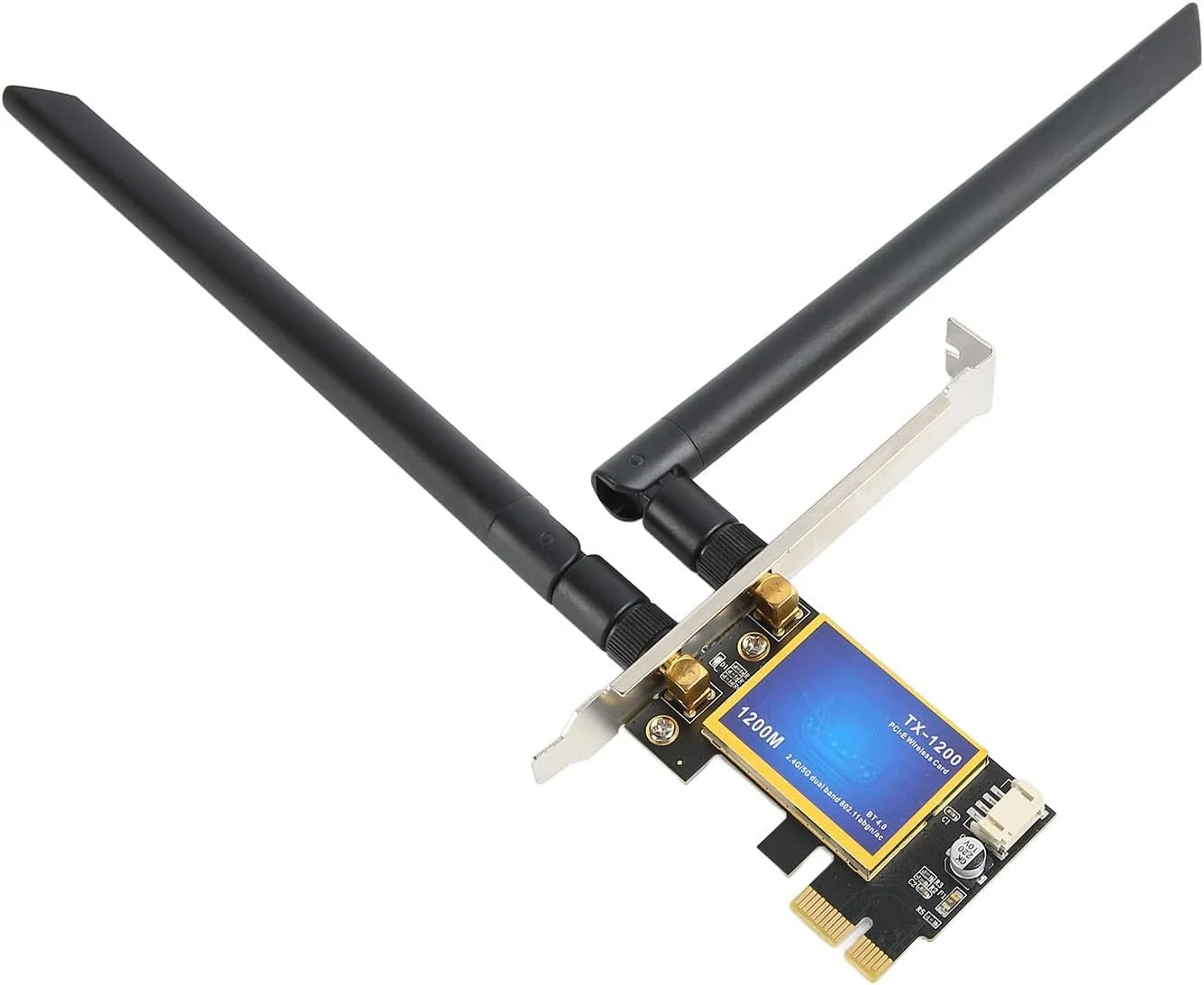 کارت وای فای، 2.4G 5G دو بانده 1200 مگابیت بر ثانیه آداپتور بی سیم PCIE آنتن های با بهره بالا کارت وای فای دسکتاپ 4.0 برای 7 8 10