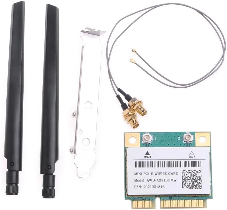 آداپتور AX210HMW BT5.2 5GHz 2.4GHz Mini PCIE WiFi با آنتن برای ویندوز 10