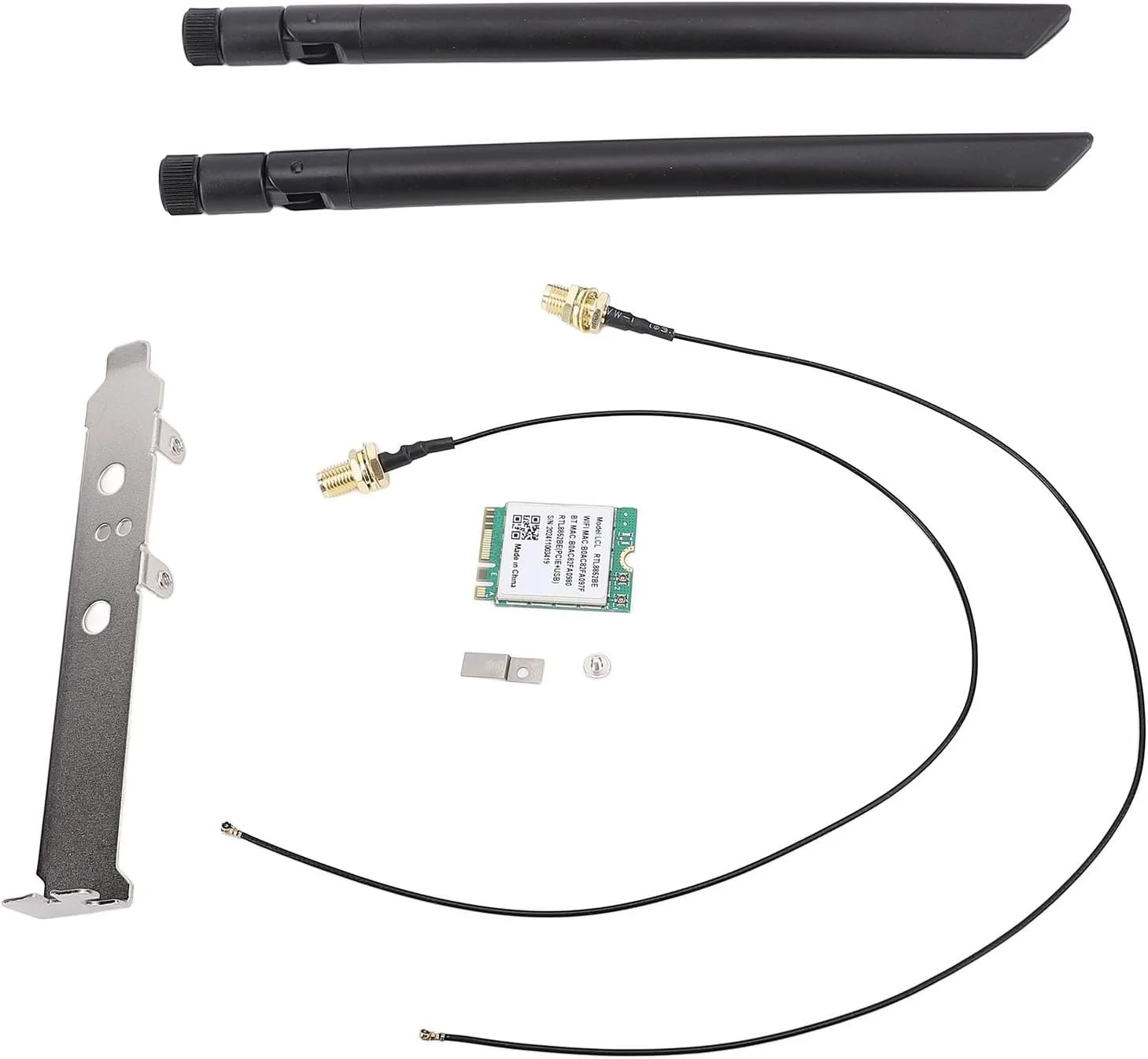 کارت وای فای M.2 Annadue، کارت وایرلس 1800 مگابیت بر ثانیه WiFi6 5.2 با فناوری MU MIMO، برای سیستم های Win10 11 (براکت آنتن خارجی)