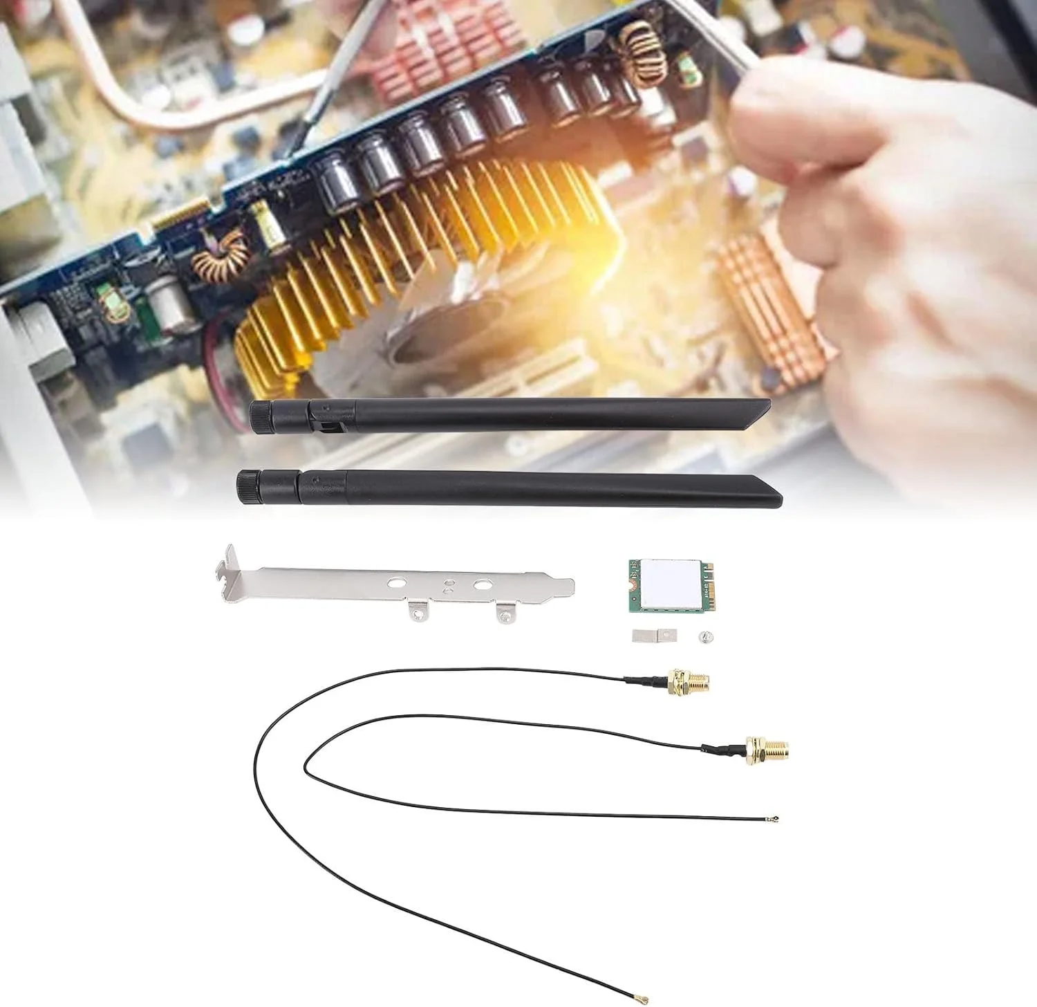 کارت وای فای Annadue 8265NGW AC 1200Mbps دو بانده 2.4GHz 5GHz با رابط M.2 و بلوتوث 4.2 برای 7، 8 و 10 (براکت آنتن خارجی) کارت وای فای Annadue 8265NGW AC 1200Mbps دو بانده 2.4GHz 5GHz با رابط M.2 و بلوتوث 4.2 برای 7، 8 و 10 (براکت آنتن خارجی)