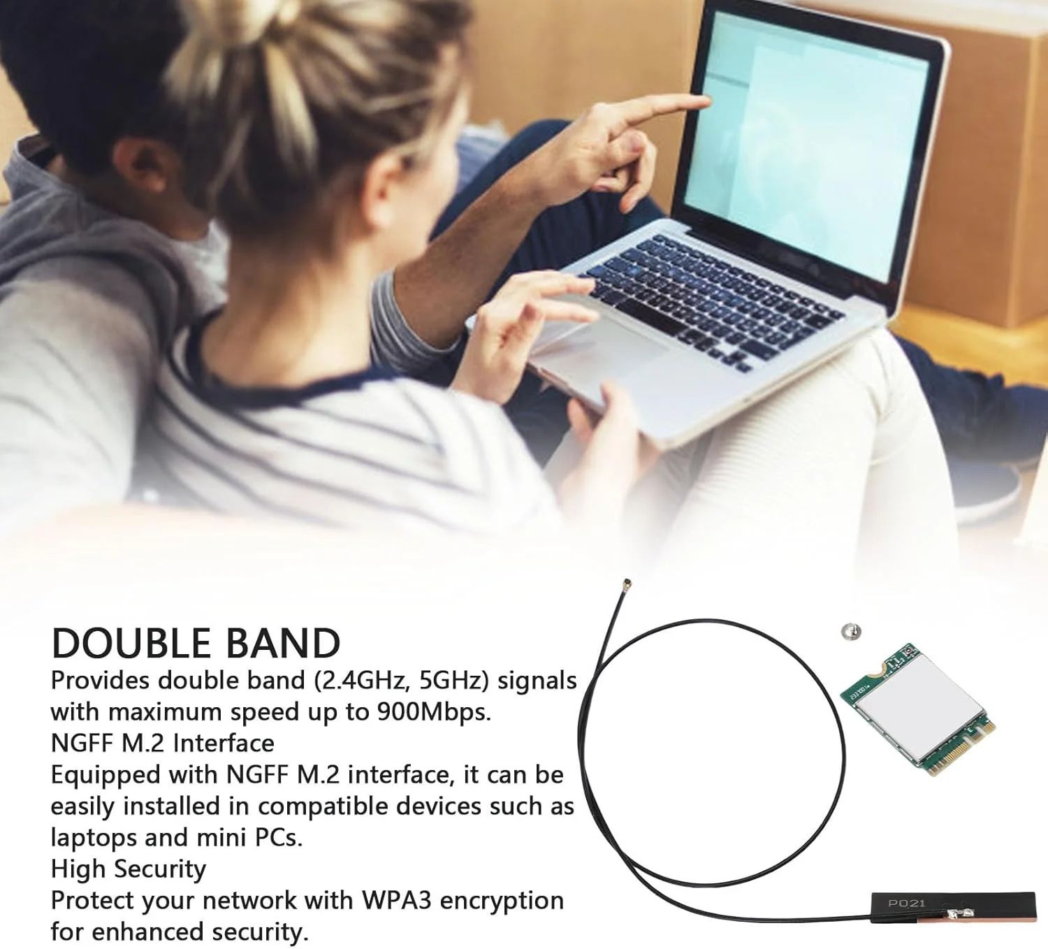 کارت شبکه وایرلس Annadue RTL8851BE WiFi 6، کارت M.2 NGFF دو بانده 2.4 گیگاهرتز 5 گیگاهرتز 900 مگابیت بر ثانیه، مناسب برای 10 و 11 کارت شبکه وایرلس Annadue RTL8851BE WiFi 6، کارت M.2 NGFF دو بانده 2.4 گیگاهرتز 5 گیگاهرتز 900 مگابیت بر ثانیه، مناسب برای 10 و 11