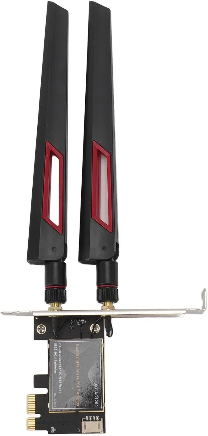 کارت وایرلس ASHATA، آداپتور وایرلس WiFi با سرعت 867 مگابیت بر ثانیه، اتصال پایدار PCIEx1 Plug and Play برای 7، 8، 10 (آنتن 10DB)