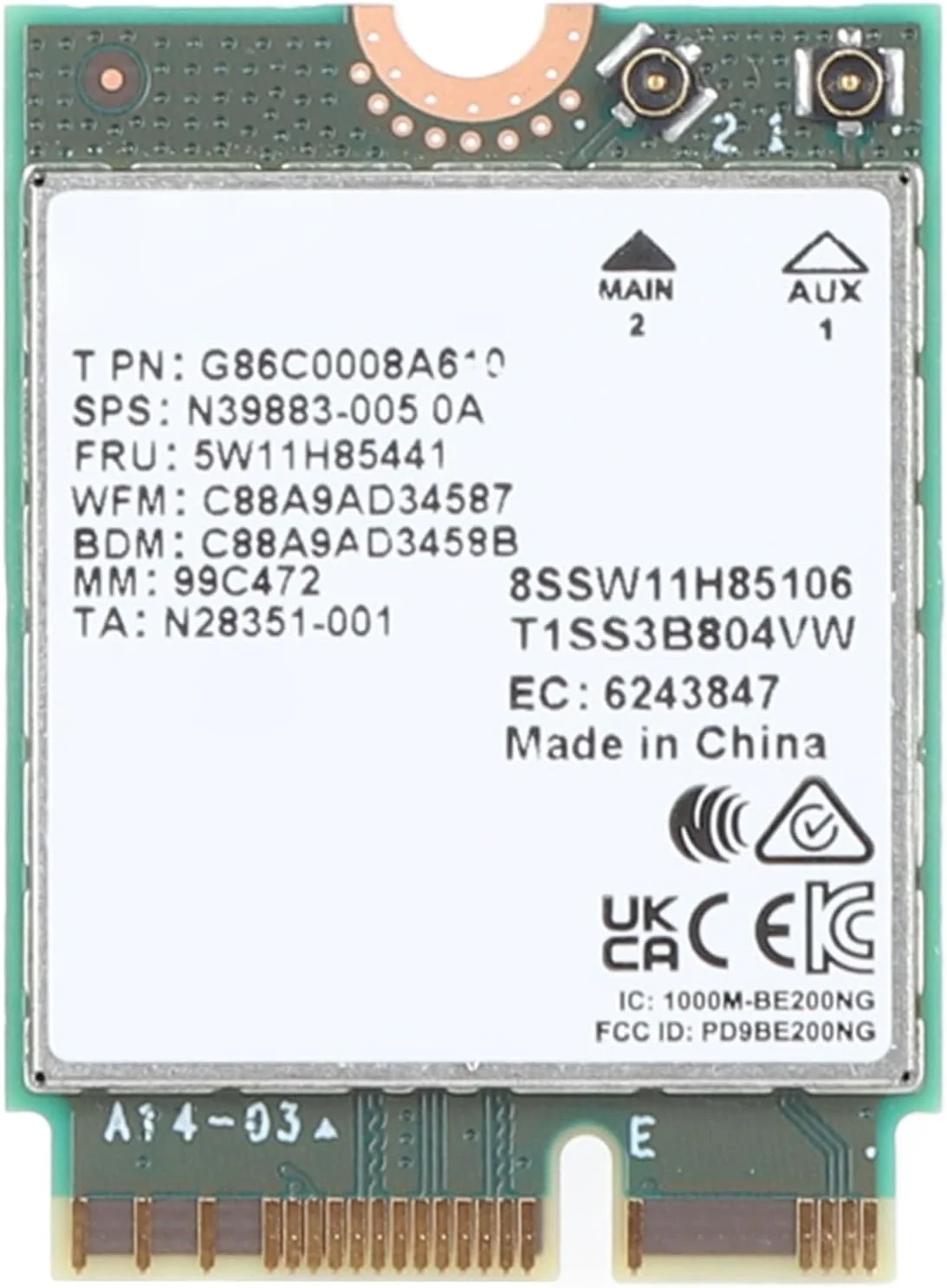 آداپتور وای فای 7 ASHATA، M.2، 8774 مگابیت بر ثانیه، BT 5.4، لپ تاپ 10/11