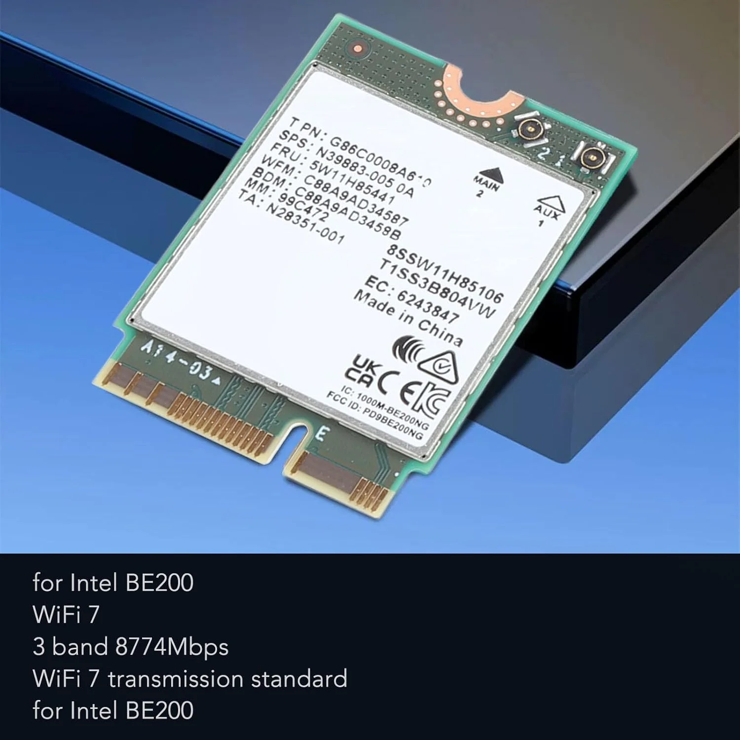 آداپتور وای فای 7 ASHATA، M.2، 8774 مگابیت بر ثانیه، BT 5.4، لپ تاپ 10/11 آداپتور وای فای 7 ASHATA، M.2، 8774 مگابیت بر ثانیه، BT 5.4، لپ تاپ 10/11