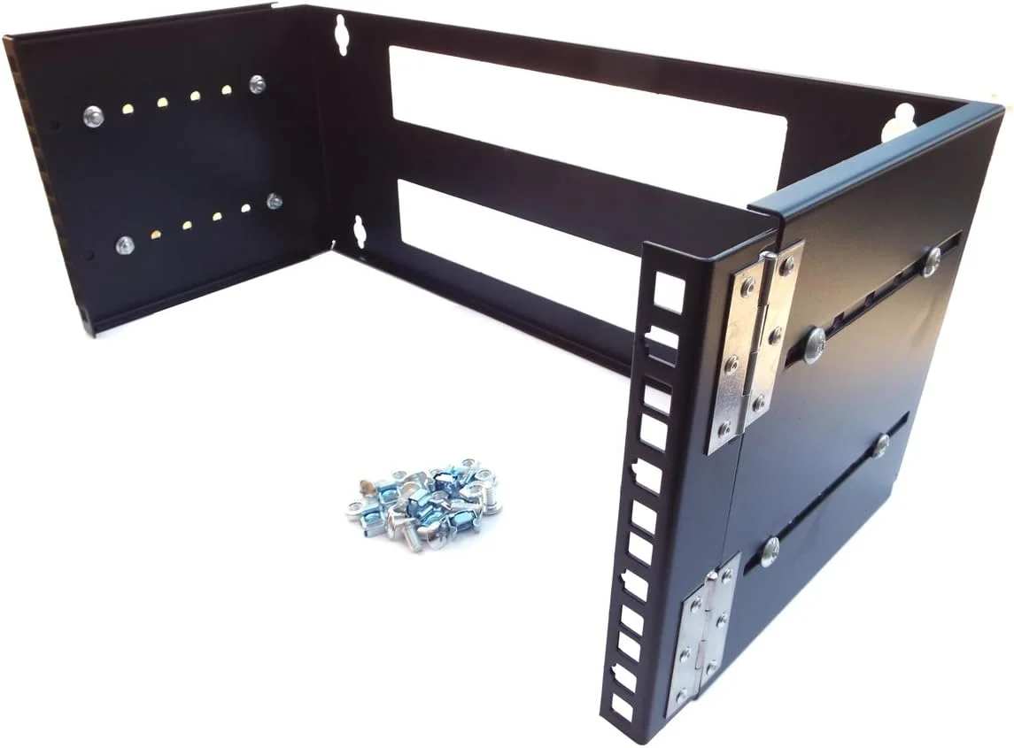 براکت نصب دیواری لولایی و قابل گسترش 4U 19 اینچی برای تجهیزات شبکه - مشکی